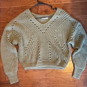 Aeropostale Olive V-Neck Sweater